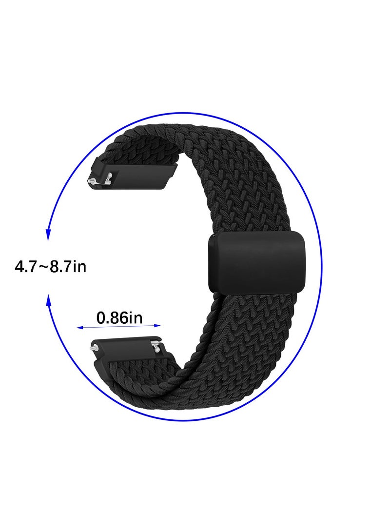 ACYYH Watch Strap Compatible with Huawei GT5/GT4/GT3/GT2 46mm, Magnetic Sport Straps Compatible with Garmins Vivoactive 4/Amazfits GTR 5/4/3 47mm, Nylon Fabric Watch Band 22mm - Image 2