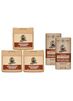 Dr. Squatch Dr Squatch NEW Natural Body Wash and Deodorant for Men Gift Set  Wood Barrel Bourbon  NonExfoliating Body Wash 8 oz 3 Pack  OdorSquatching Aluminum Free Deodorant 265 oz 2 Pack 