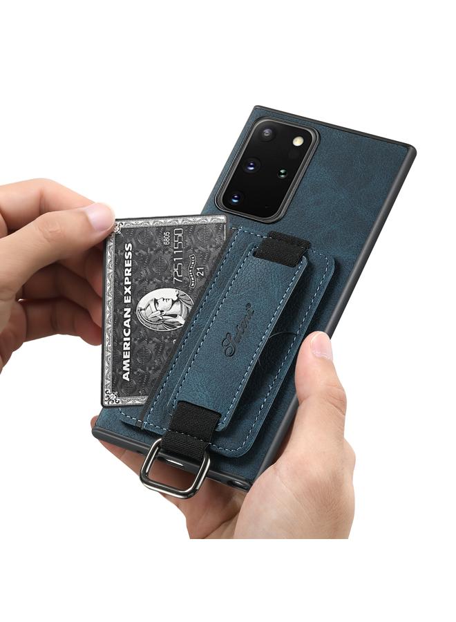 Suteni Case For Samsung Galaxy Note20 Ultra 5G H13 Litchi Leather Wrist Strap Wallet Back Phone Case - Image 4