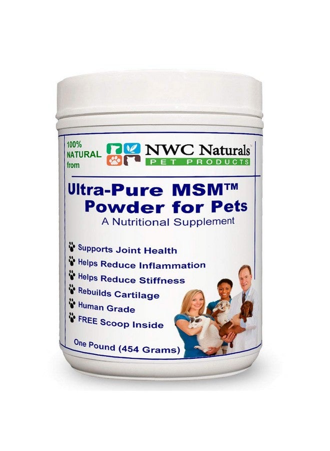 NWC Naturals Ultra-Pure MSM for Dogs, Cats & Horses, Supports Hip, Joint and Connective Tissue for Healthy Cartilage and Mobility Opti MSM, 1 lb Canister - Image 1