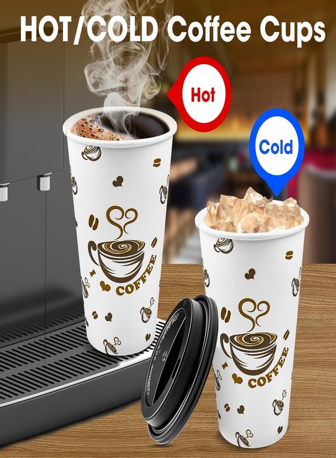 Ginkgo 100 Pack Disposable Paper Coffee Cups with Lids 16 oz, To Go Hot Cups for Hot CoCoa, Chocolate and Drinks - Image 5