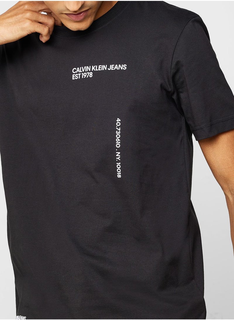 Calvin Klein Jeans - Multiplacement Text Crew Neck T-Shirt - Image 1