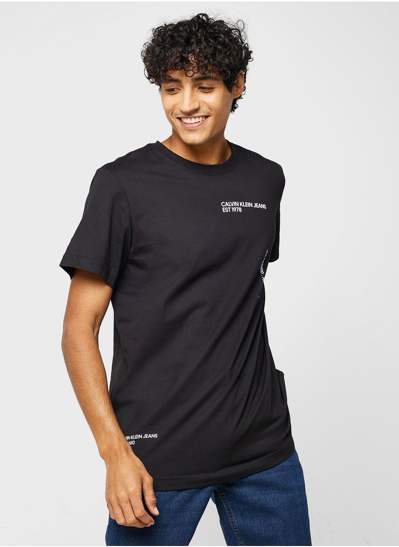 Calvin Klein Jeans - Multiplacement Text Crew Neck T-Shirt - Image 1