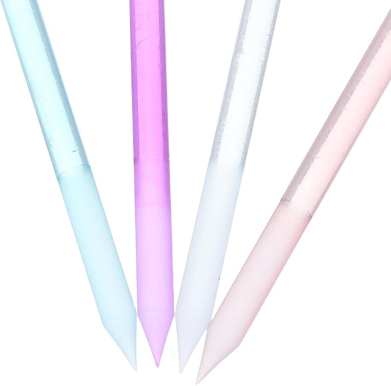 Healeved 4pcs Glass Cuticle Pusher - Glass Cuticle Stick Set - Double Sided Crystal Nail Files - Precision Manicure Pedicure Pusher Tool for Hand Nail Care - Image 3