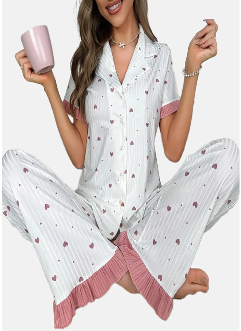يونيكي White Printed Pyjamas & Top