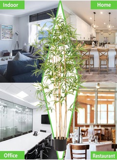 Zvezvia Bamboo Artificial Tree, Faux Bamboo Plant, Real Touch Technology, Artificial Plant with 7 Trunks, Ideal for Home Office Indoor Decoration  - Image 3