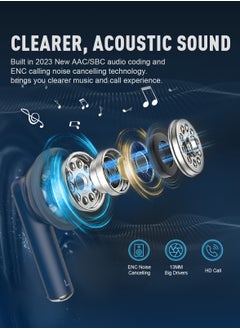 ZIPFORCE True Wireless Earbuds, In-Ear Bluetooth 5.3 Headphones 4-Mics ENC Clear Call, Bluetooth Earbuds Touch Control, IPX6 Waterproof TWS, Light-Weight Earphones  - Image 4