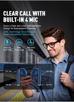 ZIPFORCE True Wireless Earbuds, In-Ear Bluetooth 5.3 Headphones 4-Mics ENC Clear Call, Bluetooth Earbuds Touch Control, IPX6 Waterproof TWS, Light-Weight Earphones  - Image 5