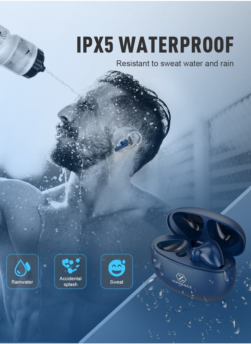 ZIPFORCE - True Wireless Earbuds, In-Ear Bluetooth 5.3 Headphones 4-Mics ENC Clear Call, Bluetooth Earbuds Touch Control, IPX6 Waterproof TWS, Light-Weight Earphones - Image 1