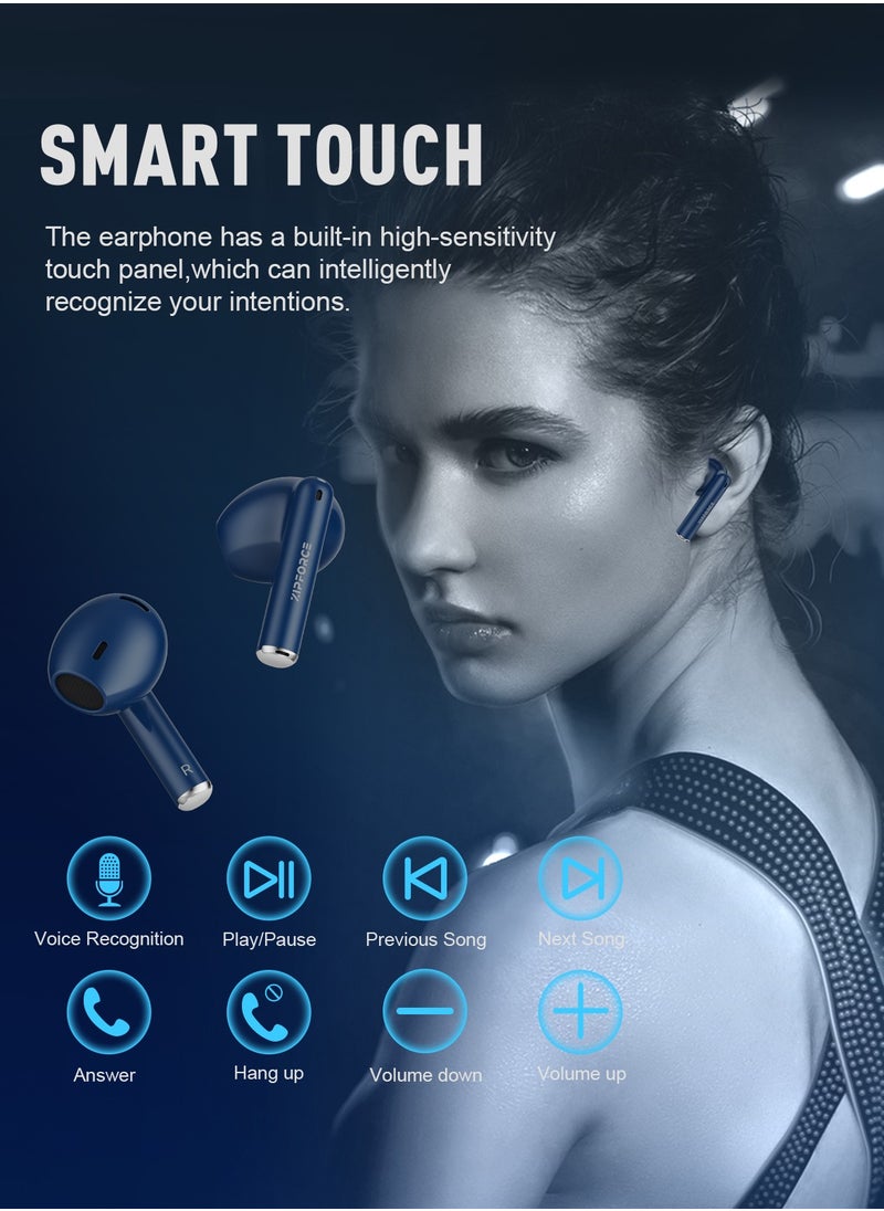ZIPFORCE - True Wireless Earbuds, In-Ear Bluetooth 5.3 Headphones 4-Mics ENC Clear Call, Bluetooth Earbuds Touch Control, IPX6 Waterproof TWS, Light-Weight Earphones - Image 1