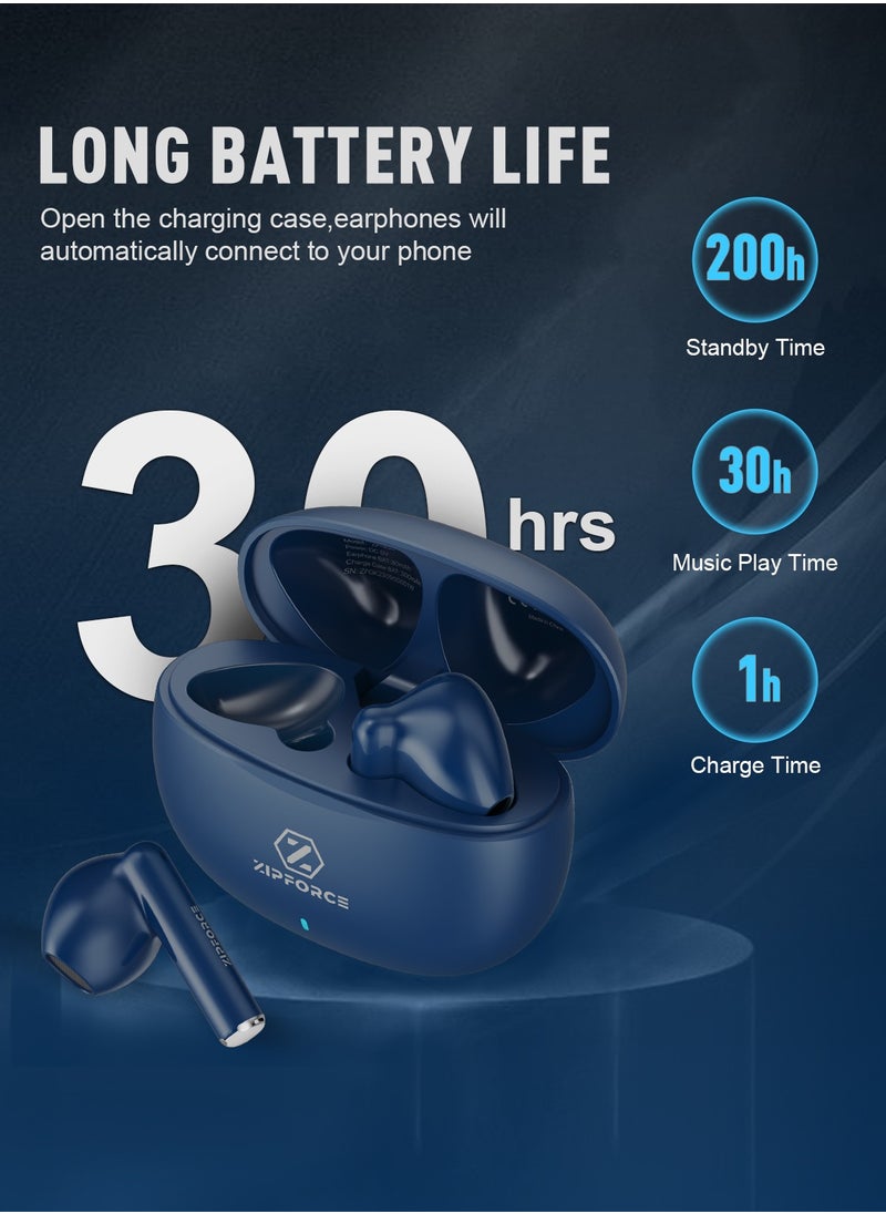ZIPFORCE - True Wireless Earbuds, In-Ear Bluetooth 5.3 Headphones 4-Mics ENC Clear Call, Bluetooth Earbuds Touch Control, IPX6 Waterproof TWS, Light-Weight Earphones - Image 1