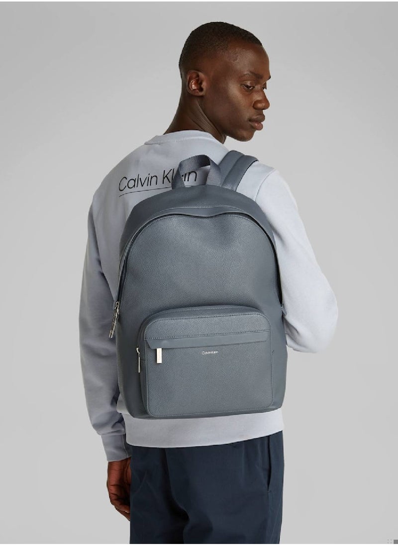 CALVIN KLEIN - Men's Laptop Backpack - Polyester Blend, Grey - Image 1