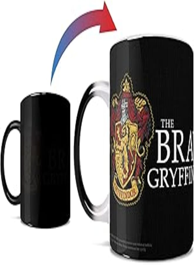 Morphing Mugs Harry Potter - Gryffindor - Hogwarts Robe Design - One 11 oz Color Changing Heat Sensitive Ceramic Mug – Image Revealed When HOT Liquid Is Added!