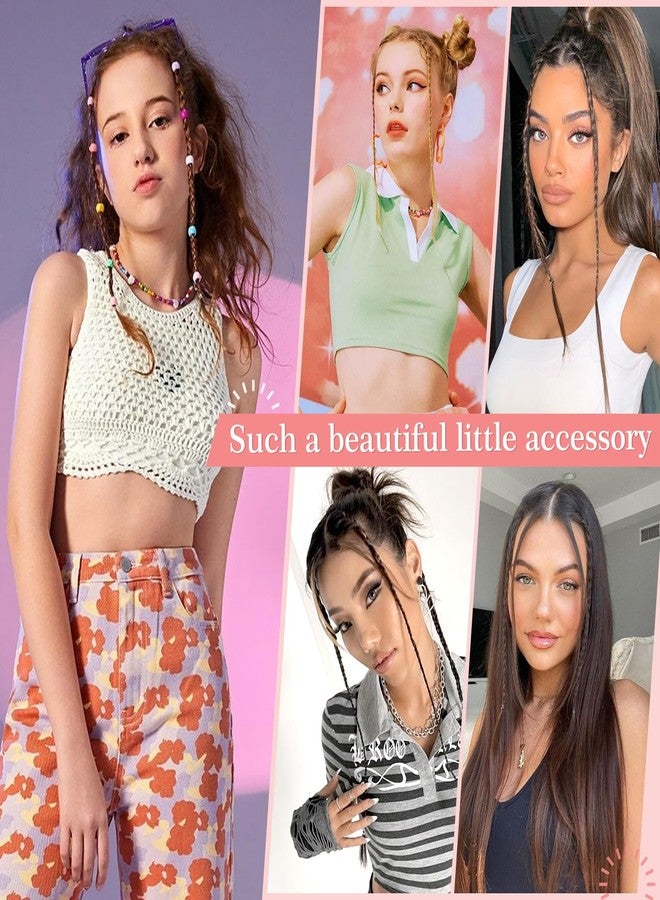 Flufymooz 4PC Braid in Hair Extension 14 Inch Clip in Braid Extensions for Women Synthetic Hairpieces for Daily Use Party Styling (Deep Brown with Dirty Blonde) - Image 5