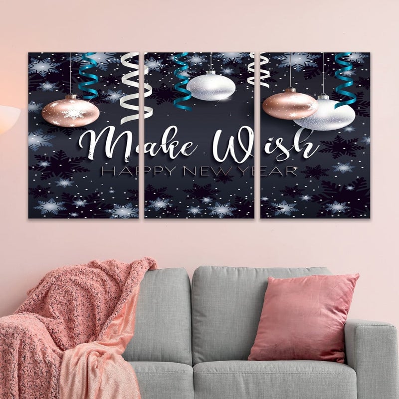 Marktna Three luxurious modern-designed canvas prints with a hollow frame, measuring (150×70), three pieces - Image 1