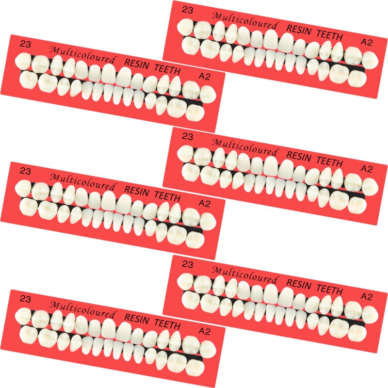 BBTO 6 Sets Acrylic Resin Fake Teeth artificial teeth Denture Replacement tooth prop Synthetic Resin Denture for Replacement, 112 Pieces, 23 A2 - Image 1