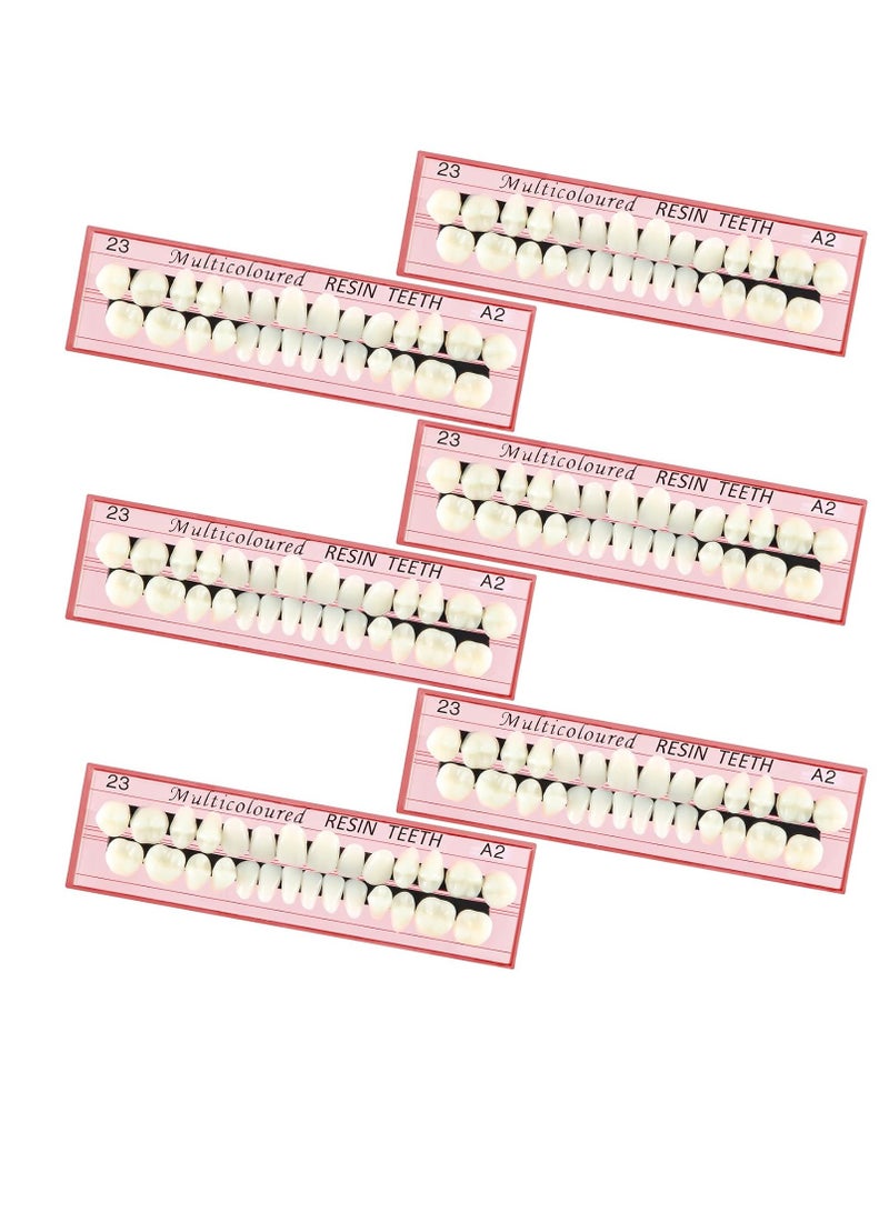 BBTO 6 Sets Acrylic Resin Fake Teeth artificial teeth Denture Replacement Synthetic Resin Teeth Complete Teeth Denture Dental Teeth False Teeth Synthetic Resin Teeth for Replacement, 112 Pieces, 23 A2 - Image 1