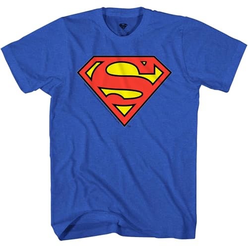 Superman Logo Symbol Justice League DC Costume Adult T-Shirt(XL, Royal Heather) - Image 3