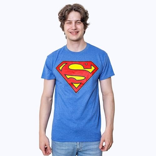 Superman Logo Symbol Justice League DC Costume Adult T-Shirt(XL, Royal Heather) - Image 4
