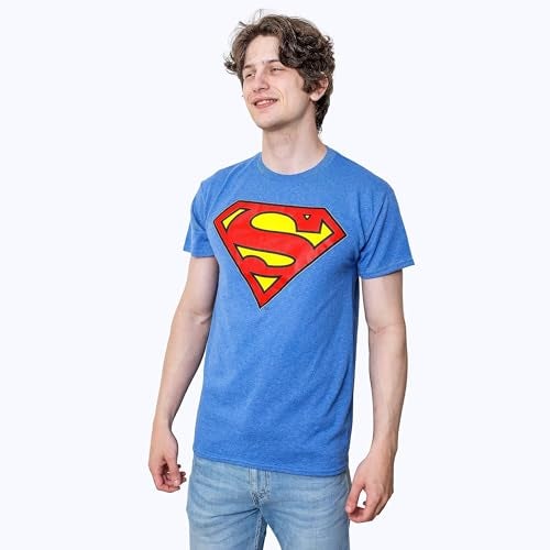Superman Logo Symbol Justice League DC Costume Adult T-Shirt(XL, Royal Heather) - Image 5