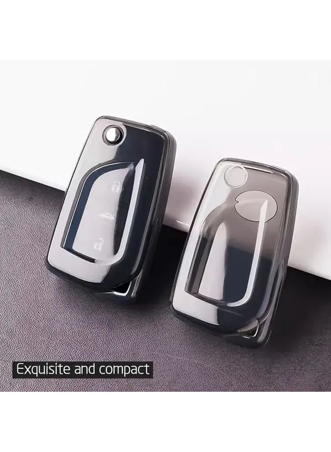 Transparent Black Grey Ring Key Fob Cover Stylish Durable TPU Protection - Image 3