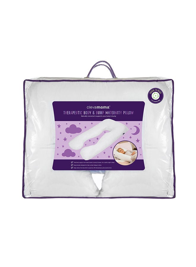 Clevamama Therapeutic Body And Bump Maternity Pillow White - Image 2