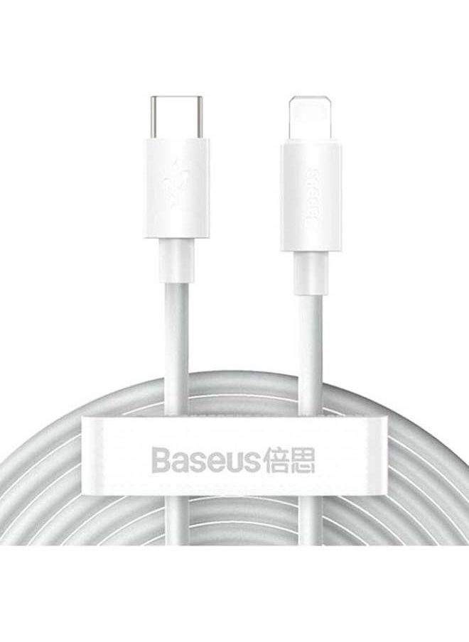 NIBEMINENT - (2PCS/Set) USB C to Lightning Cable-Fast Charging, 1.5 Meter Power Delivery iPhone Cable 20W Compatible for 13/12/11/X/XR/XS Max White - Image 1