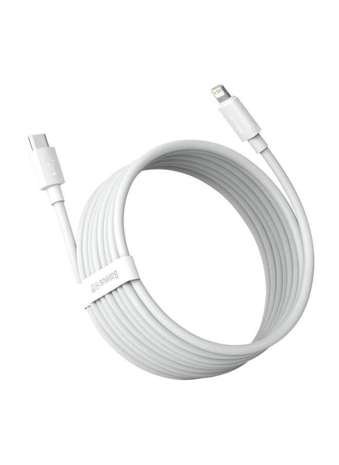 NIBEMINENT - (2PCS/Set) USB C to Lightning Cable-Fast Charging, 1.5 Meter Power Delivery iPhone Cable 20W Compatible for 13/12/11/X/XR/XS Max White - Image 1