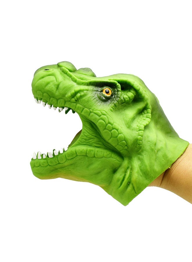 الدمى اليدوية الديناصور الممتدة - ألعاب T-Rex الواقعية ، الخضراء ، رائعة للأطفال في الأعمار 3 + ، رواية القصص ، حفلة الدمى الديناصور ، الفصول الدراسية ، وقت الحمام ، الداخلي والخارج - Image 1
