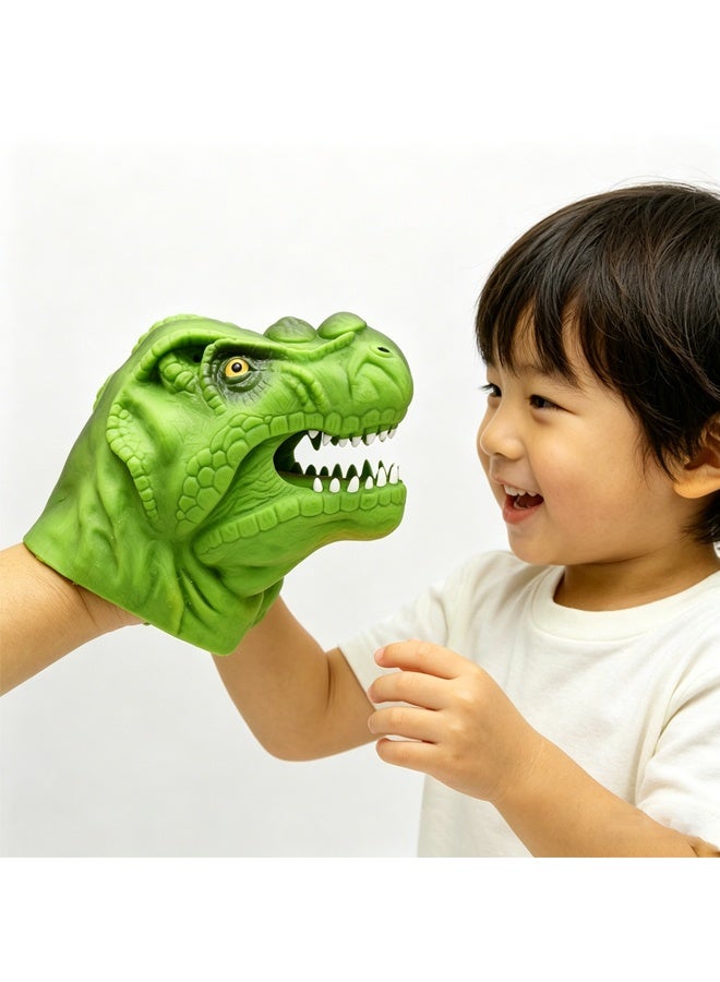 الدمى اليدوية الديناصور الممتدة - ألعاب T-Rex الواقعية ، الخضراء ، رائعة للأطفال في الأعمار 3 + ، رواية القصص ، حفلة الدمى الديناصور ، الفصول الدراسية ، وقت الحمام ، الداخلي والخارج - Image 5