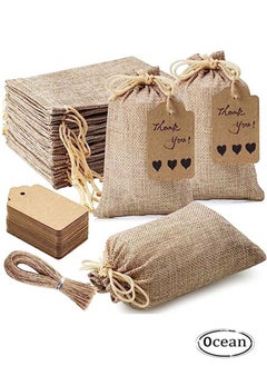 Ocean 25Pcs Premium Burlap Gift Bags With Drawstring And Gift Tags  - Image 1