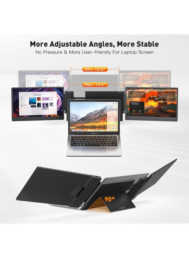 ڤي2كوم موسع شاشة الكمبيوتر المحمول V2COM المحمول - موسع شاشة الكمبيوتر المحمول S3 ثلاثي 14 بوصة 1080P FHD IPS شاشة محمولة قابلة للتوصيل والتشغيل - Image 3