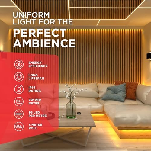 HAVELLS Flexion 5M LED Rope Light 96DSTRIP 3000K IP65 5M - Outdoor Lights Waterproof for Balcony Decoration,Home Decor & Interior Decoration (Pack of 2) - Image 5