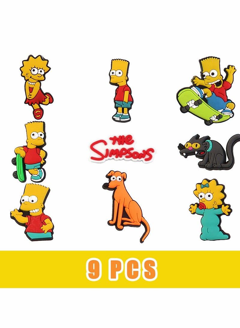 SYOSI Crocs Charms, 9 PCS The Simpsons Shoe Charms Fits for DIY Clog Sandals Decoration, Croc Accessories Charms for Boys Girls Teens Kids Birthday Party Gifts  - Image 2
