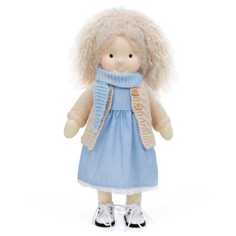 BlissfulPixie Handmade Waldorf Doll Florke 12 Soft Girl Rag Doll with Cute Stuffed Plush Ideal First Doll for Babies Toddlers - Image 3