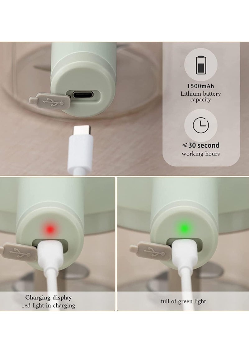 ELTRAZONE Portable Mini Wireless Food Processor with Brush, 4 in 1 Handheld Electric Vegetable Cutter Set,Gatling Vegetable Cutter Electric Garlic Chopper for Garlic Pepper Chili - Image 2