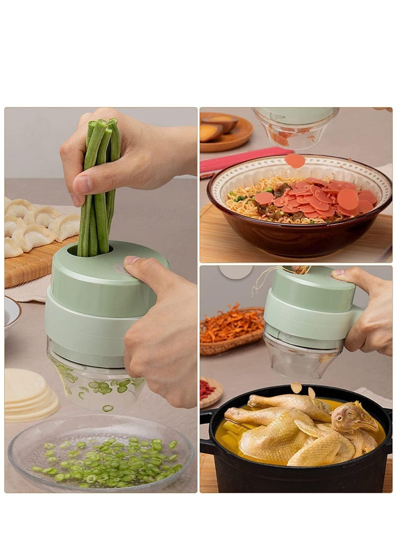 ELTRAZONE Portable Mini Wireless Food Processor with Brush, 4 in 1 Handheld Electric Vegetable Cutter Set,Gatling Vegetable Cutter Electric Garlic Chopper for Garlic Pepper Chili - Image 4