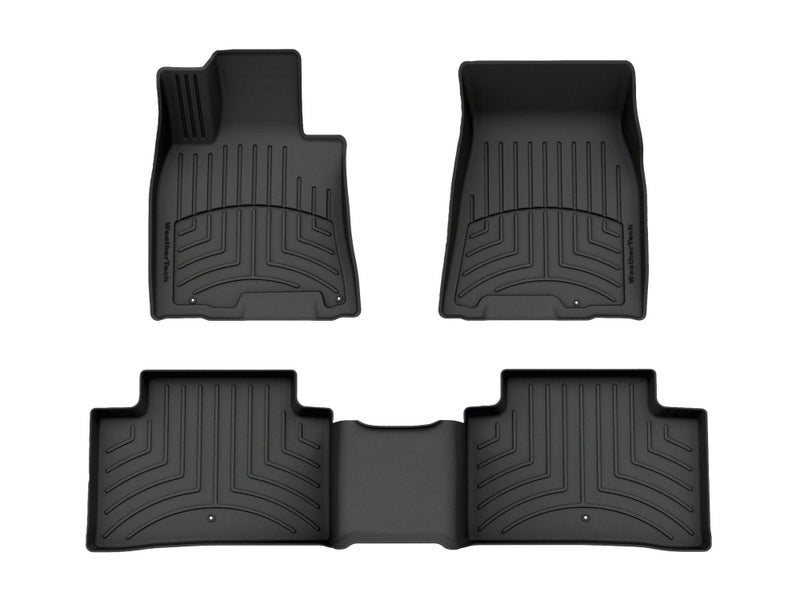 WeatherTech FloorLiner HP Custom Fit Floor Mats for Genesis GV70-1st & 2nd Row (441697-1-2IM), Black - Image 1