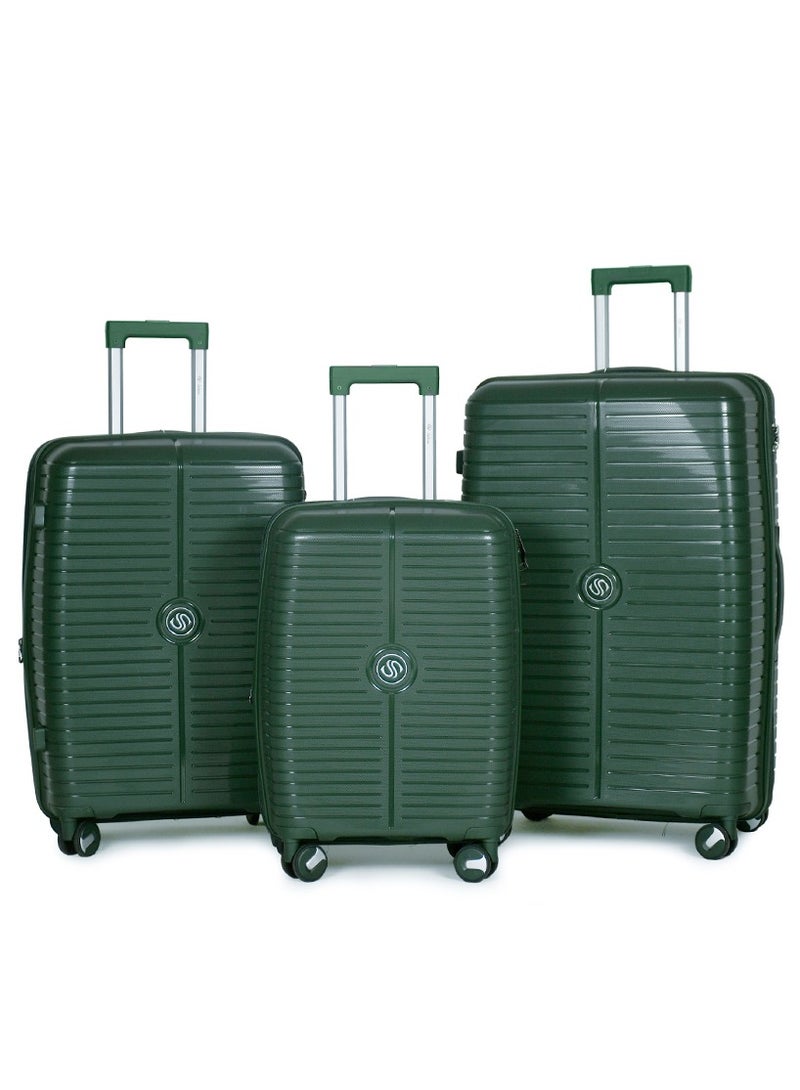 Shihon PP Unbreakable Luggage Set of 3pcs Green Color - Image 1