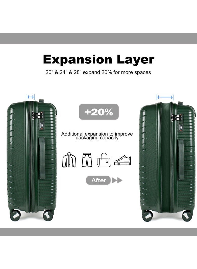 Shihon PP Unbreakable Luggage Set of 3pcs Green Color - Image 2