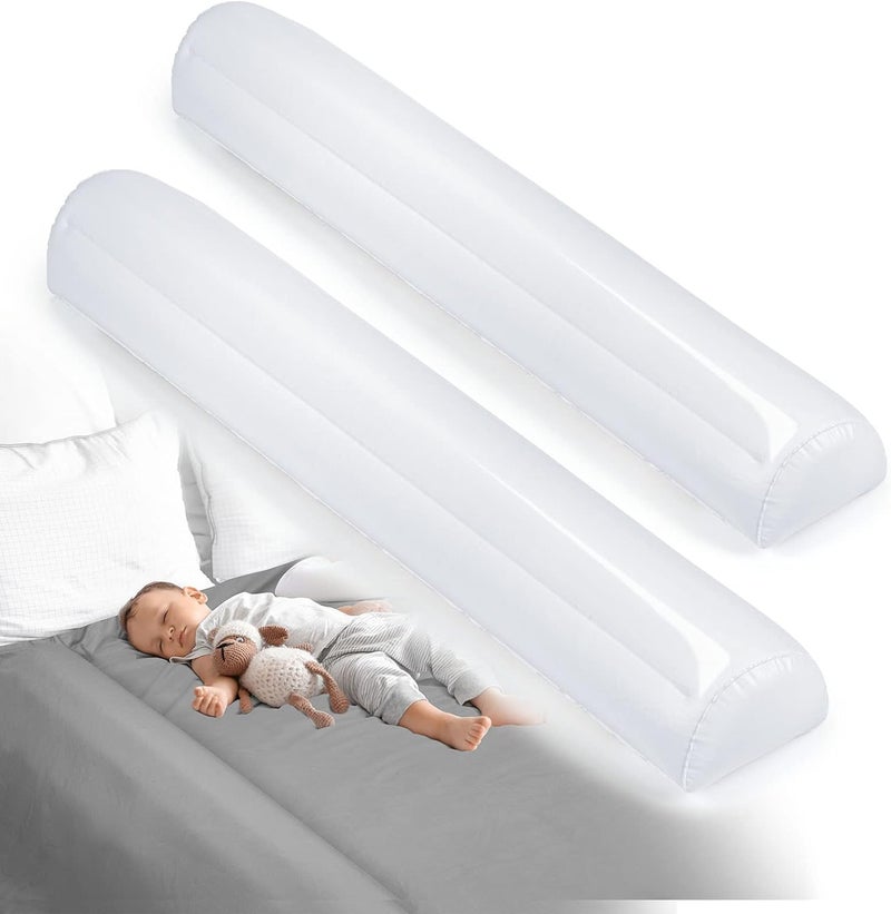 Rewondah 2Pack Travel Bed Rails for Toddlers  Inflatable Bed Rails Blow up Bed Rails for Kids  Toddler Bed Guard Rail for Full Queen King Size Beds  Portable Bed Rail for Home Hotel Travel - Image 1