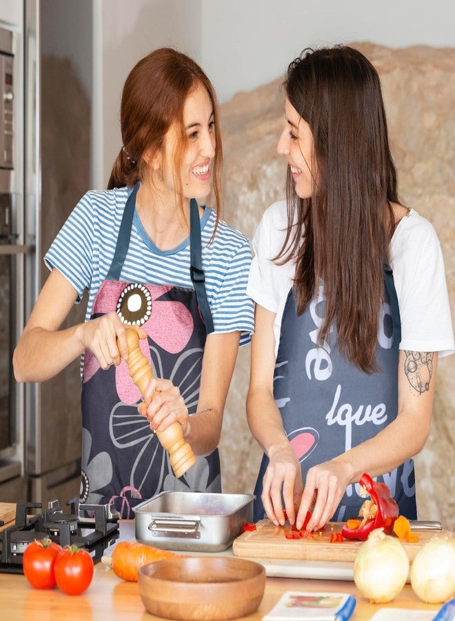 cobee 2 Pcs Aprons For Women with Pockets, Waterproof Apron Adjustable Kitchen Aprons Baking Aprons, Cooking Garden Apron for Gardening Baking Crafts Unisex(Love) - Image 2