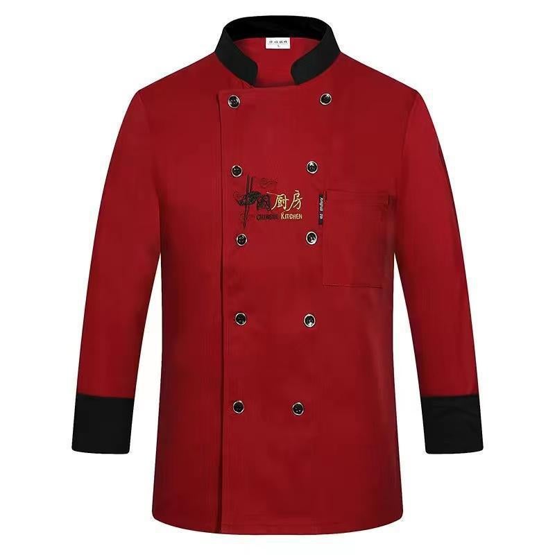 [Distinguished] Chef Work Clothes Men'S Long-Sleeved Clothes Plus Size Women'S Dining Kitchen Clothes Short-Sleeved Breathable - Image 1