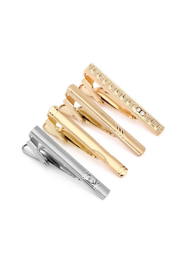 UJOY Fashion Tie Pin Set Short Style 4.5cm Set of 4 in Gift Box Gold - Image 1