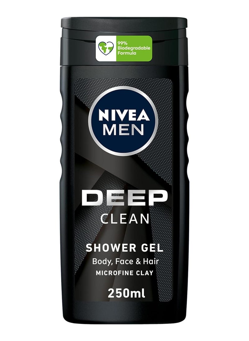 Nivea Shower Gel Body Wash Cleansing deep Micro Fine clay 250ml  - Image 1