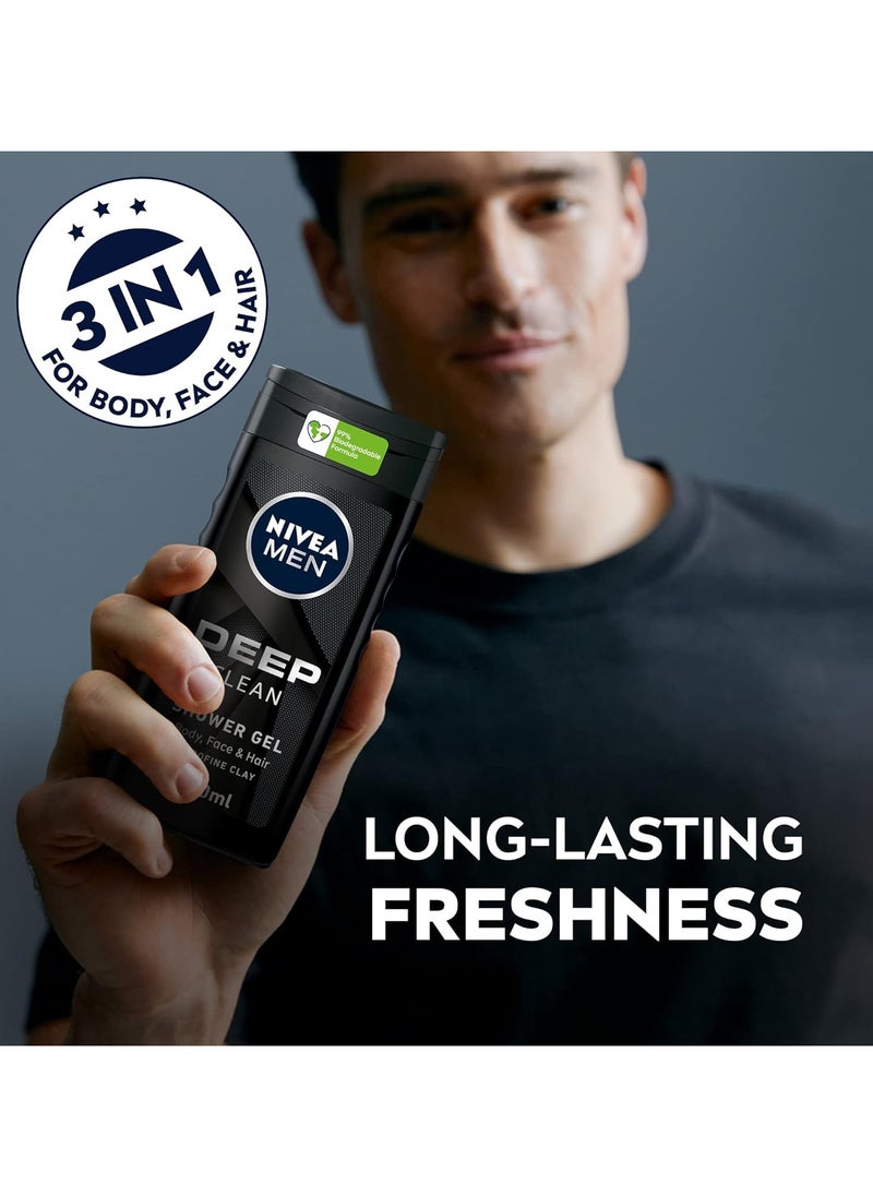 Nivea Shower Gel Body Wash Cleansing deep Micro Fine clay 250ml  - Image 4