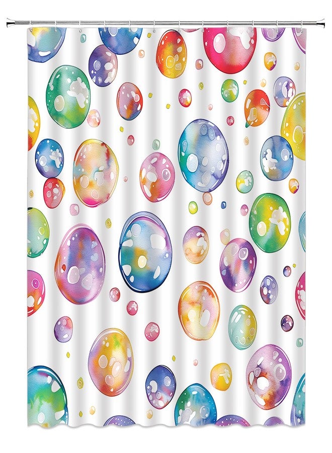 YSATNSFT Polka Dot Shower Curtain Colorful Watercolor Abstract Cute Bubble Dot Modern Kids Fabric Bathroom Decor Set with Hooks,(70" WX70 H) - Image 1