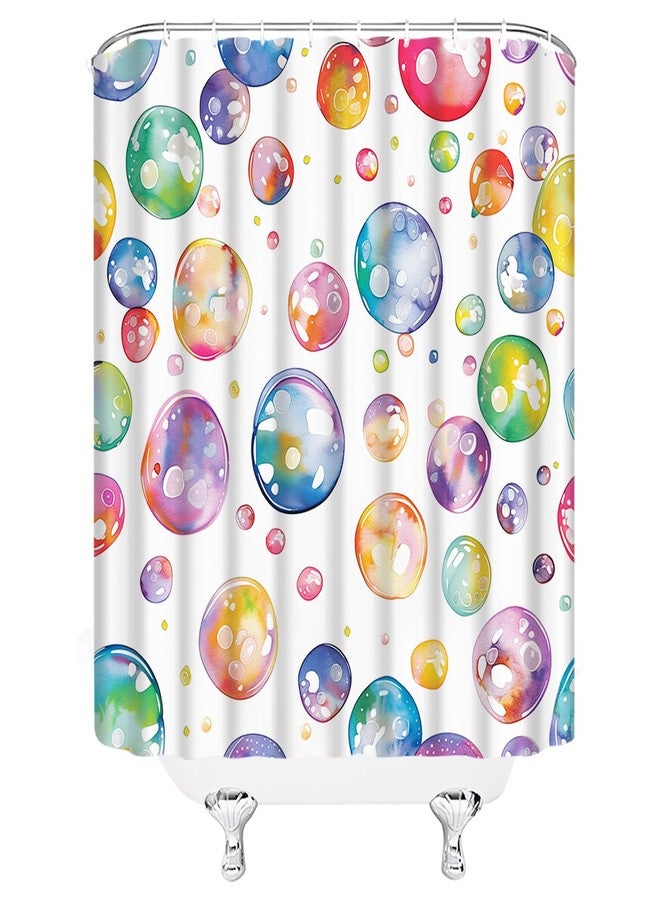 YSATNSFT Polka Dot Shower Curtain Colorful Watercolor Abstract Cute Bubble Dot Modern Kids Fabric Bathroom Decor Set with Hooks,(70" WX70 H) - Image 4
