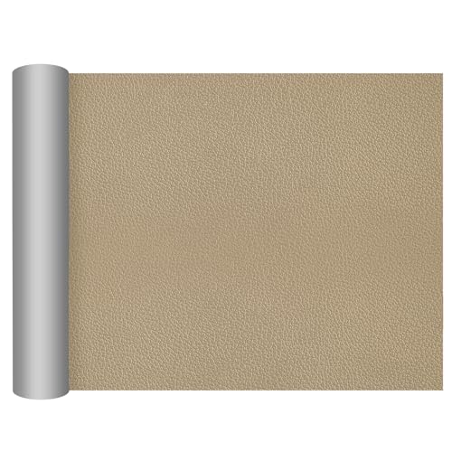 DXBULL Large Leather Repair Patch 173x787 inch Repair Tape SelfAdhesive for Furniture Sofas Car Seats Chair Couches Handbags Jackets Decorative Home Hotel Wall Khaki - Image 1