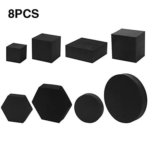 STORE 2508 Store2508 Photography Props Photography Blocks Craft Hard Foam Blocks Shapes for Cosmetics, Makeup Tools Flat Lay Photo Shoot for Products Set of 8 (Black) - Image 4
